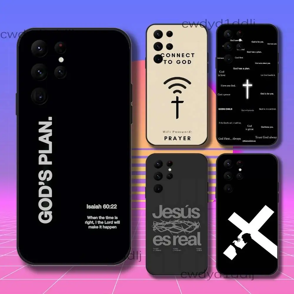 

Christian Jesus Bible Quote Faith Phone Case For Samsung S10,S21,FE,S21 ,S26,S25,S24,S23,Ultra,S9,S22,Plus Black Shockproof Soft