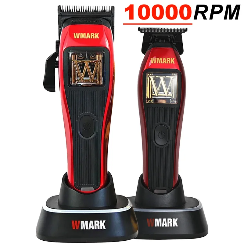 

High Speed 10000RPM WMARK NG-X1 Professional Hair Clipper with Charge Base Hair Trimmer For Man Barber Haircut Machines 9V