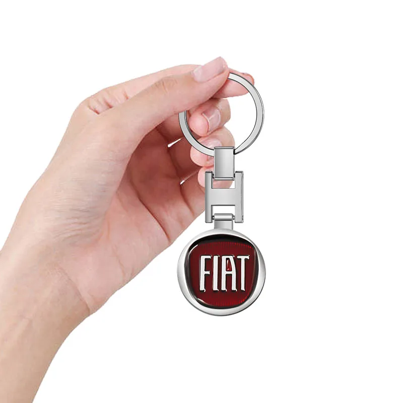 1Pcs Car Emblem Keychain styling Key Ring Accessories Emblem For Fiat Ducato Abarth Tipo Panda Bravo Doblo Stilo 500 124 125
