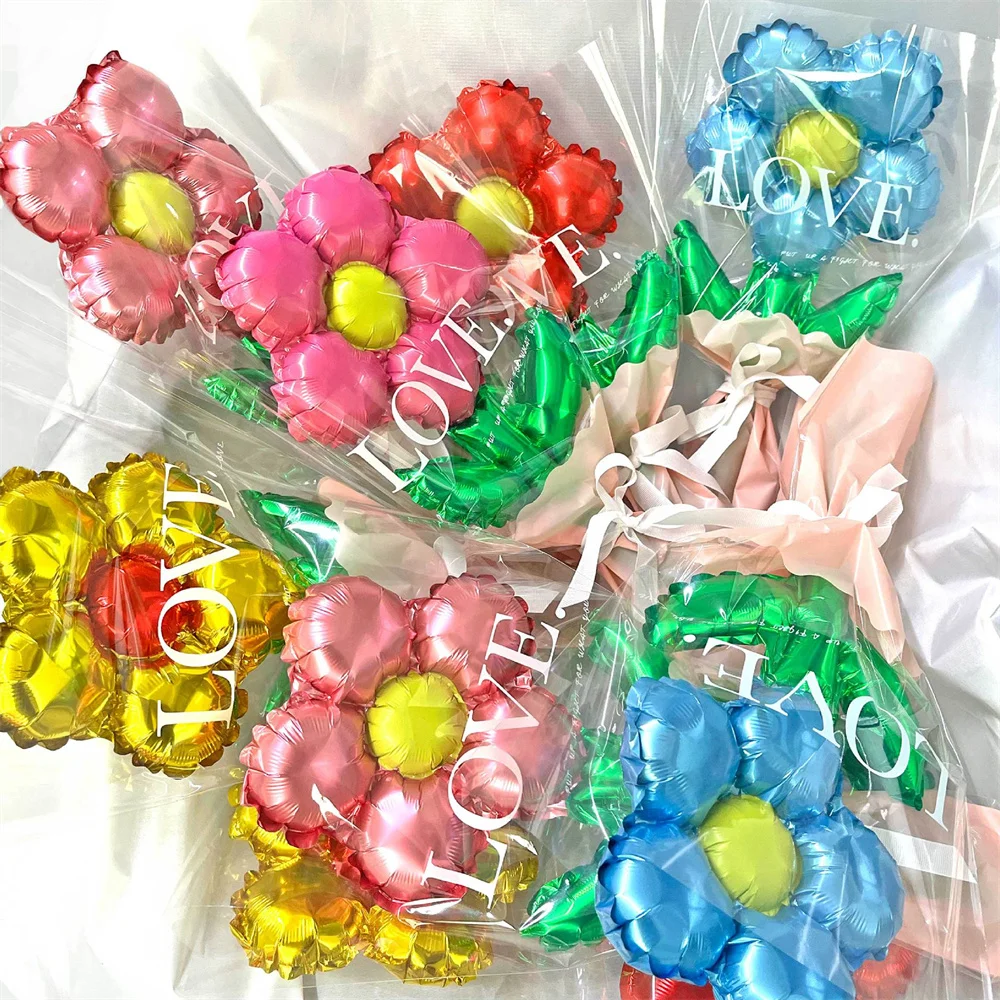 10pcs Five Petal Flower Foil Balloons Five Leaf Grass Wedding Birthday Party Baby Shower Decorations
