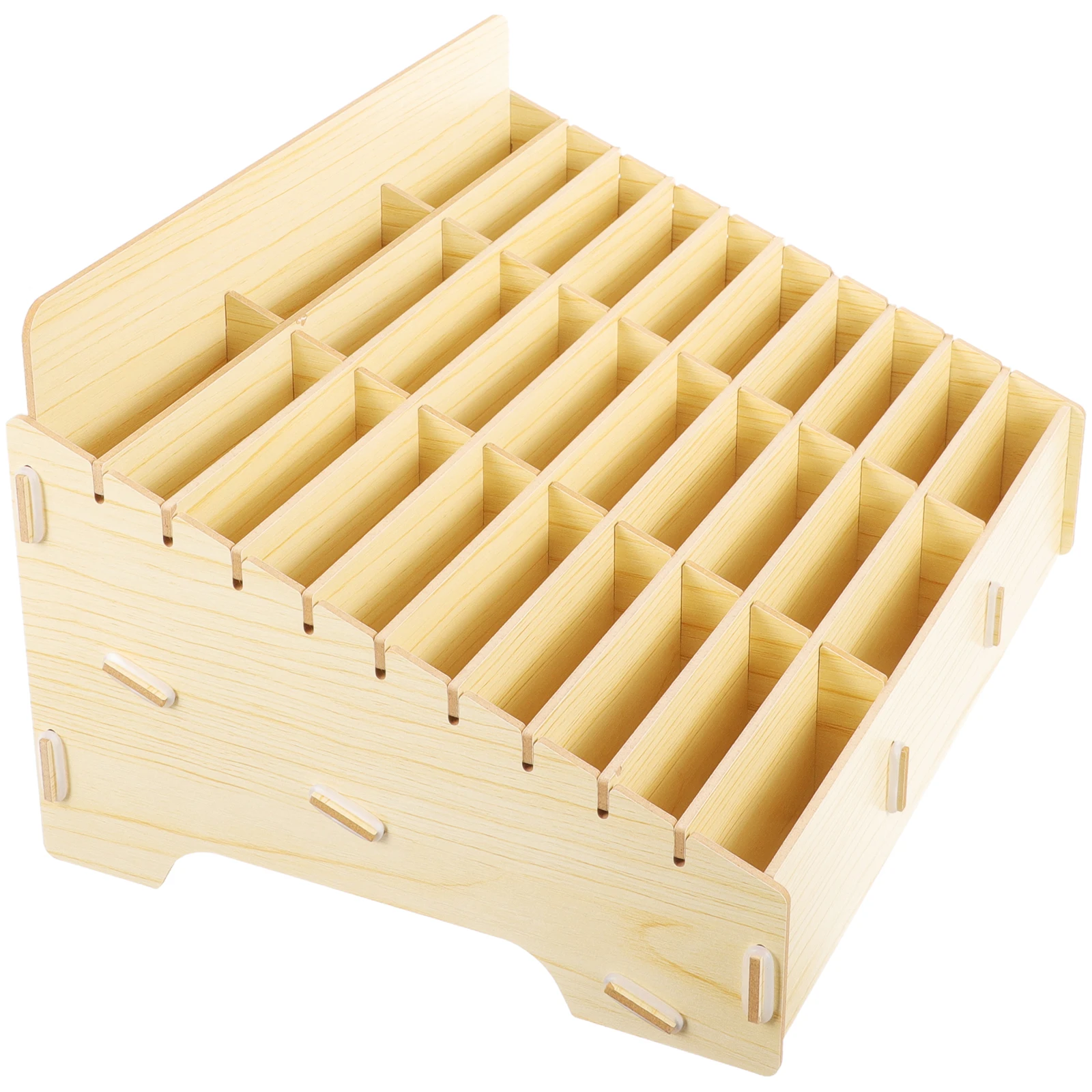 

Wooden Desktop Storage Box 30 Grids Tabletop Organizer For Cell Phone Holder Home Office Stationery Container
