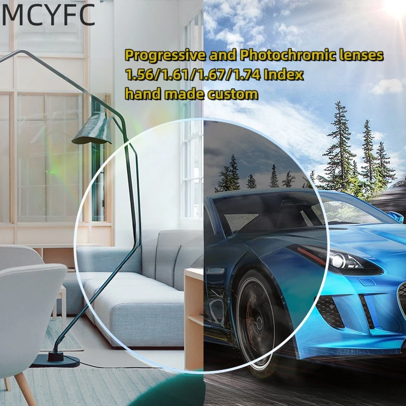 

MCYFC 1.56 1.61 1.67 1.74 Index Progressive Glasses Lenses Inspherical Photochromic Prescription Lens Hand Made Customed Lenses