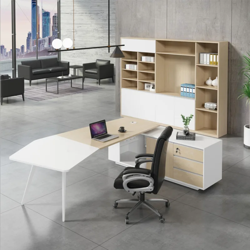 

Boss Desk President Simple Modern Manager Supervisor Office Desk and Chair Combination