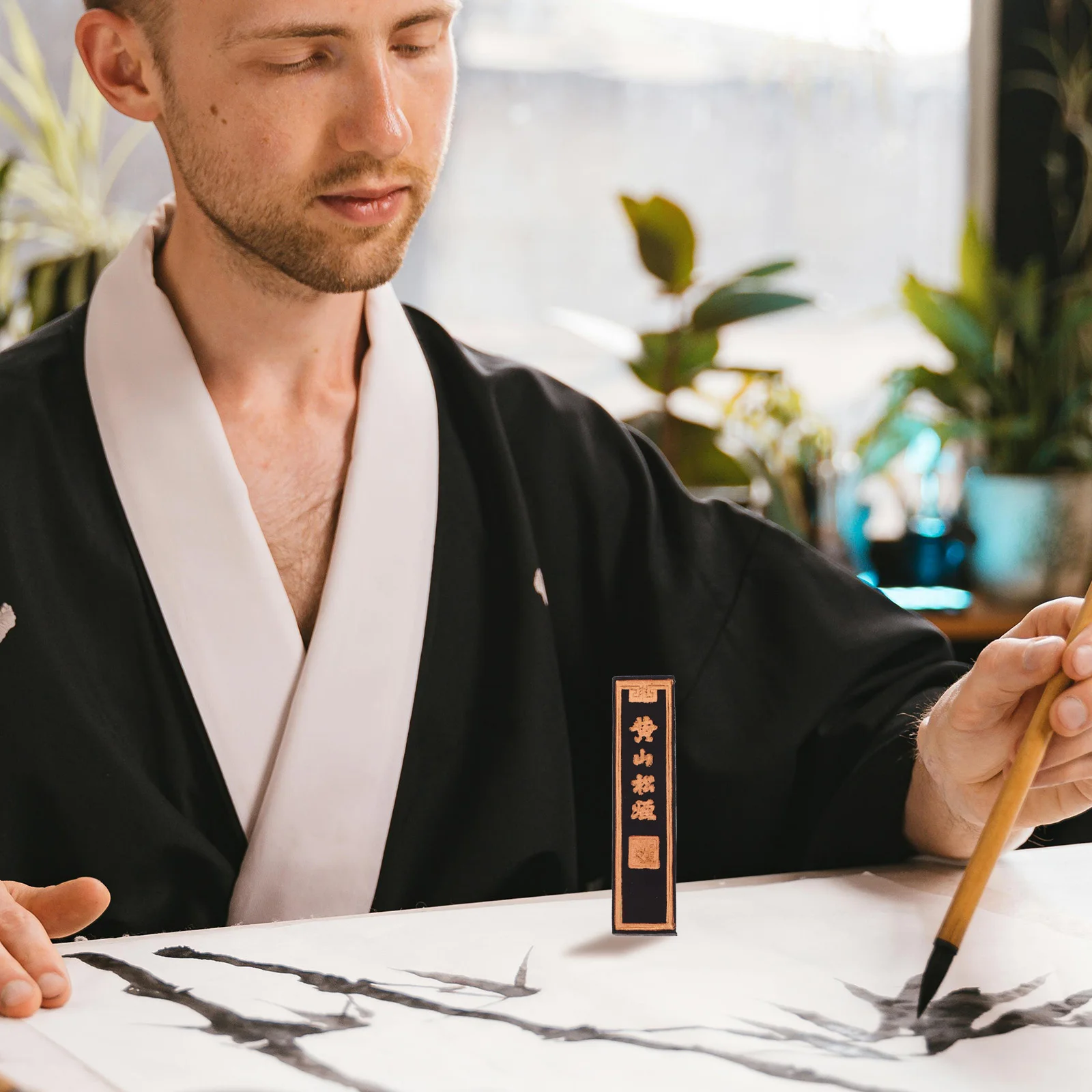 Bâton d'encre chinois pour calligraphie et peinture, bloc d'encre, encre traditionnelle faite à la main pour fournitures de dessin