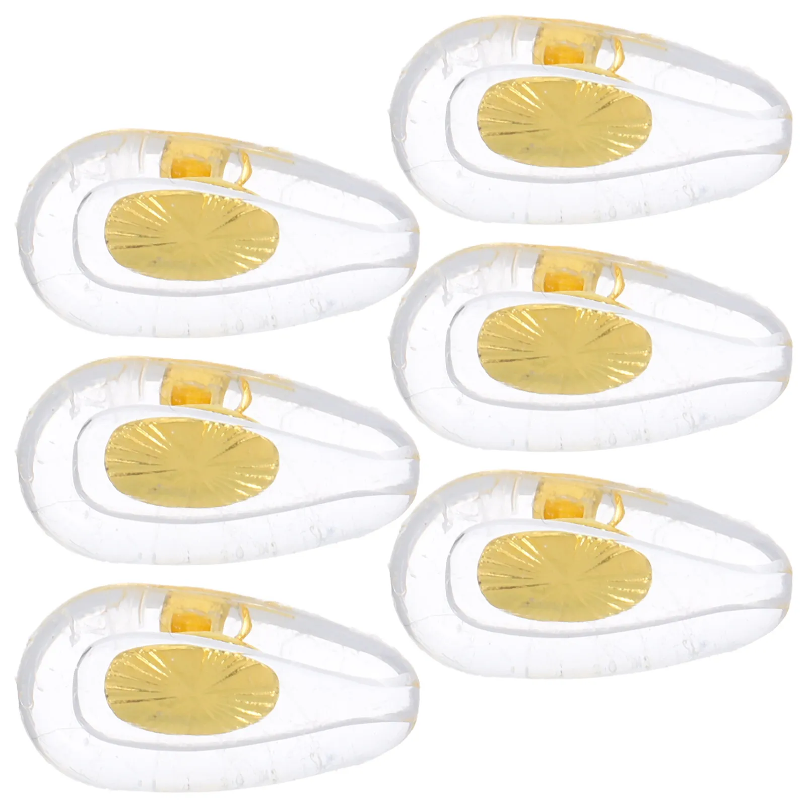 Silicone Eyeglass Nose Pads 6 Pairs with Metal Core, Anti-Slip Soft Air Cushions for Glasses Replacement