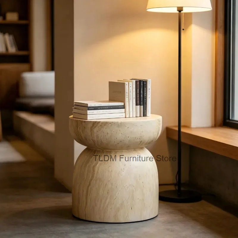 Modern Sculptural Side Table, Mushroom-Shaped Accent Stool, Minimalist End Table for Bedroom & Living Room Decor view 4