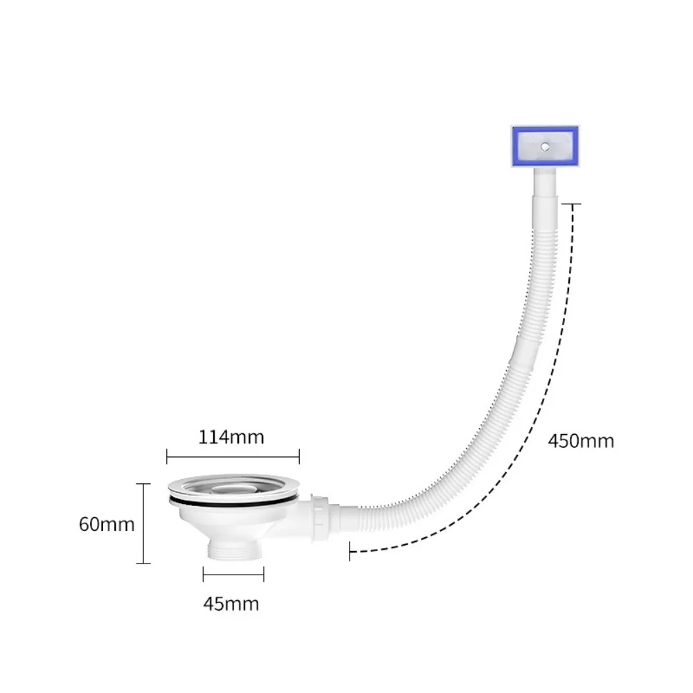 110114MM Drain Sink Downcomer with Overflow Protection Stainless Steel Strainer for Kitchen Plumbing Solutions