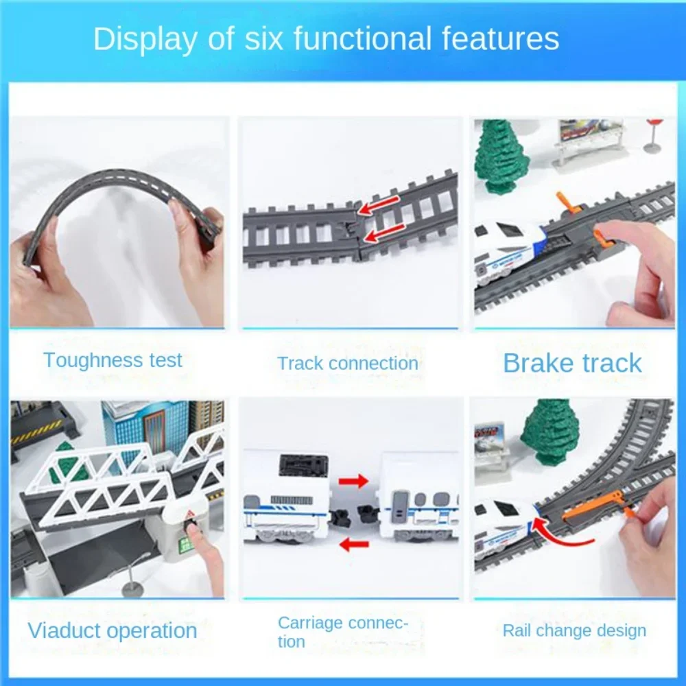 Train À Grande Vitesse Électrique Avec Lumières Et Musique – Kit De Voies Modulaires 72 Cm – Jouet Sensoriel Créatif Pour Enfants Dès 3 Ans