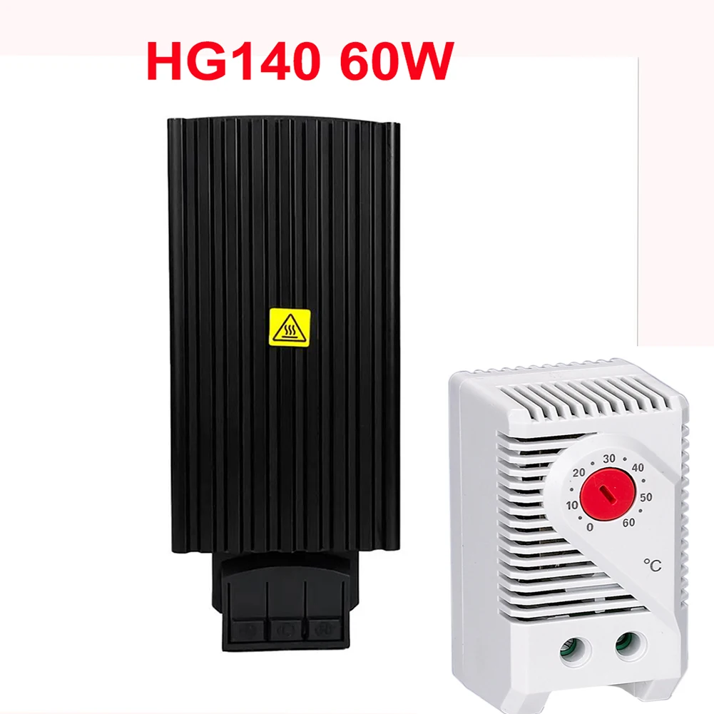 HG140 15W 30W 45W 60W 75W 100W 150W Industrial Cabinet 35mm Din Rail Type Fan Heater  PTC Sermiconductor Thermostat with NC KTO