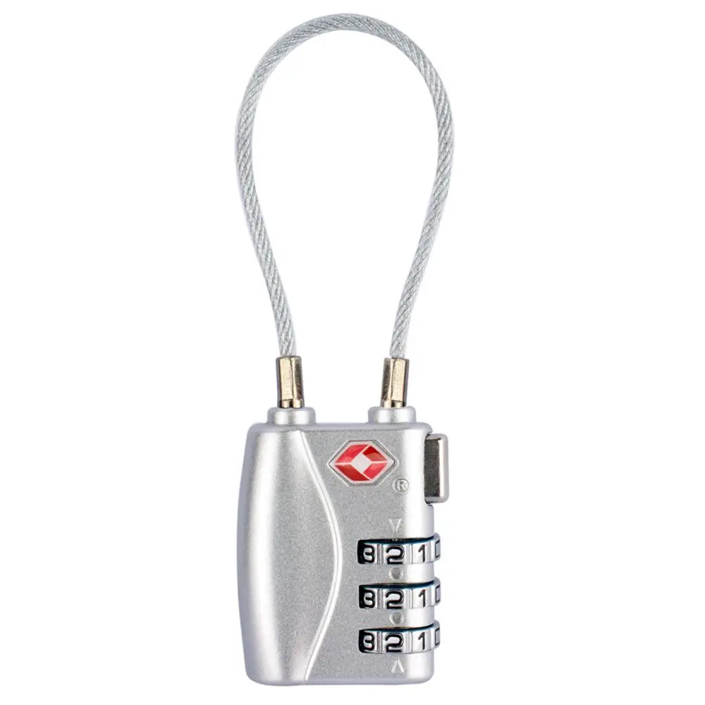 

Waterproof Small Padlock Portable TSA Customs Lock Padlock with Steel Cable Customs Code Lock Smart Combination Lock