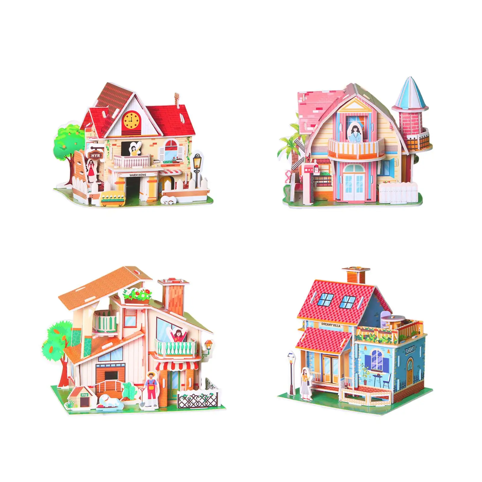 

3D Puzzle Architecture Unfinished Craft Houses Castle Building Model for Ornament Home Decor Unique Gifts Boys Girls Adults Kids