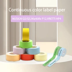 Continuous Colorful Transprant Label Paper(15mm X 4m),  Compatible for Phomemo D35   Label Maker, Thermal Printing Inkless