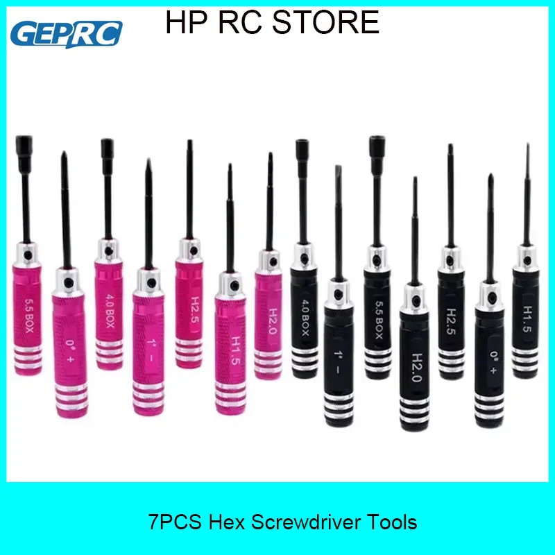 

7pcs RC Hex Driver Set - 1.5/2.0/2.5mm Hex Allen Screwdriver, Nut Phillips Wrench Repair Tools for RC Helicopter, Car