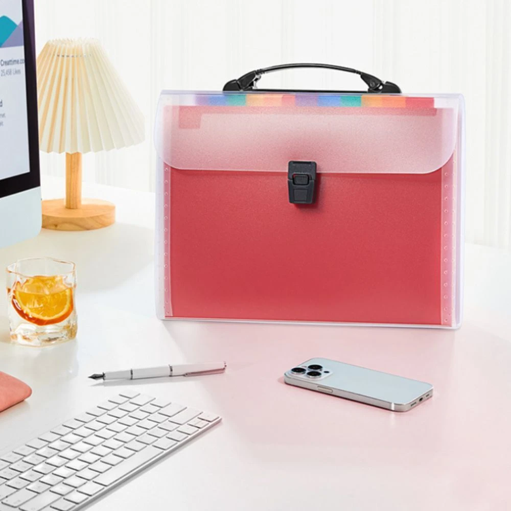 13 Layers A4 Handheld File Bag Transparent Waterproof Test Paper Storage Bag High Appearance Simplicity Student Bellows Bag