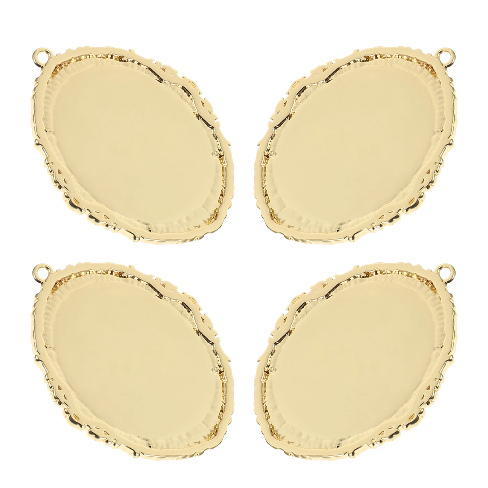 

4 Pcs Photo Frame Pendant Accessories Charms for Jewelry Blank Bezel Trays Findings Making