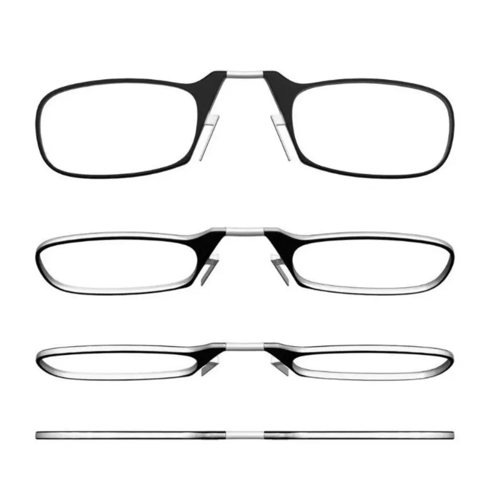 خفيفة مشبك الأنف على نظارات القراءة للطي Legless المفاتيح نظارات مكافحة الضوء الأزرق المحمولة طويل النظر نظارات + 1.0 - + 3.0 #2