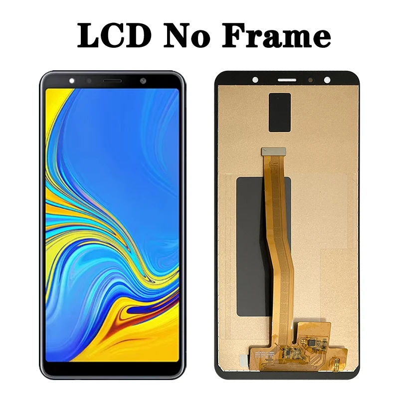 6.0 wysokiej jakości dla Samsung A7 2018 A750 LCD A750F A750FN wyświetlacz z ramką ekran dotykowy części zamienne do Digitizer — zdjęcie produktu 4