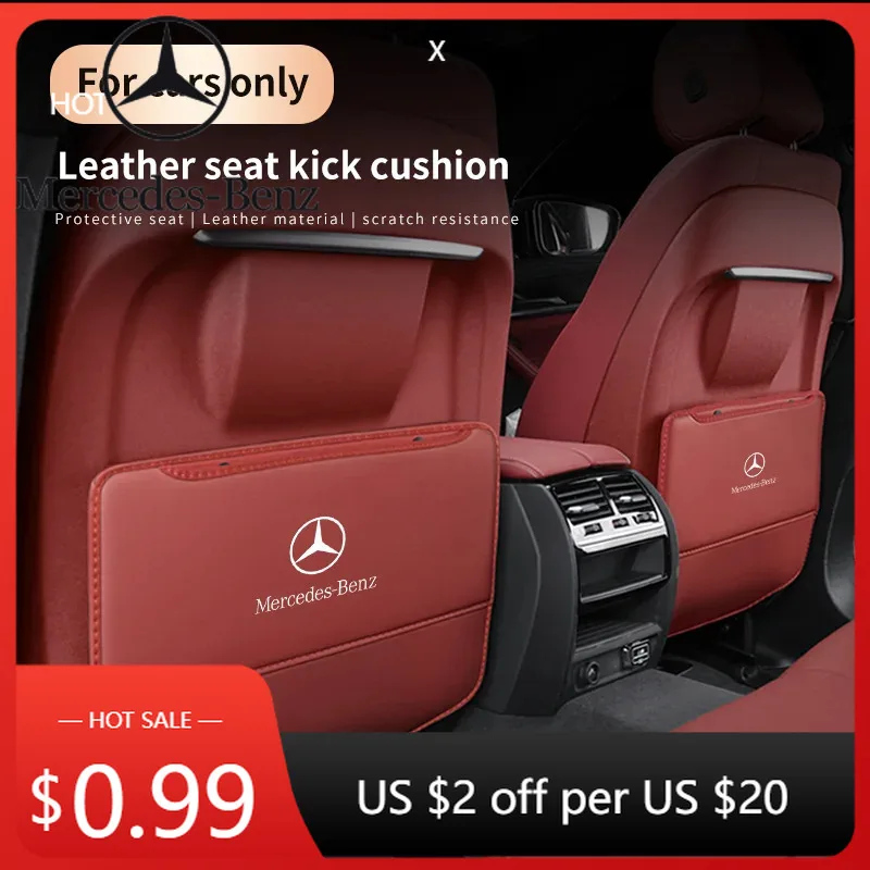 

Автомобильная наклейка для Mercedes-Benz A B C E V R-Class A45 C43 CLA GLA GLB GLC SL SL Защита спинки автомобильного сиденья Защита от ударов Задний сиденье