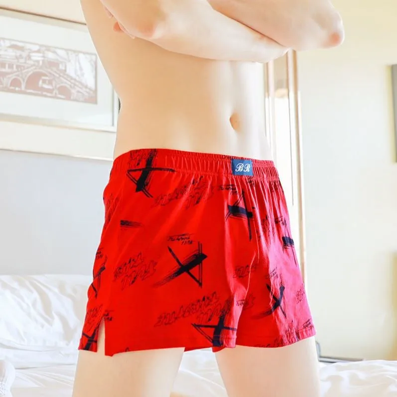 Loose Breathable Pure Cotton Boxer Shorts Home Comfortable Men's mid Waist Large Size Briefs Sport Style Polyester Fiber