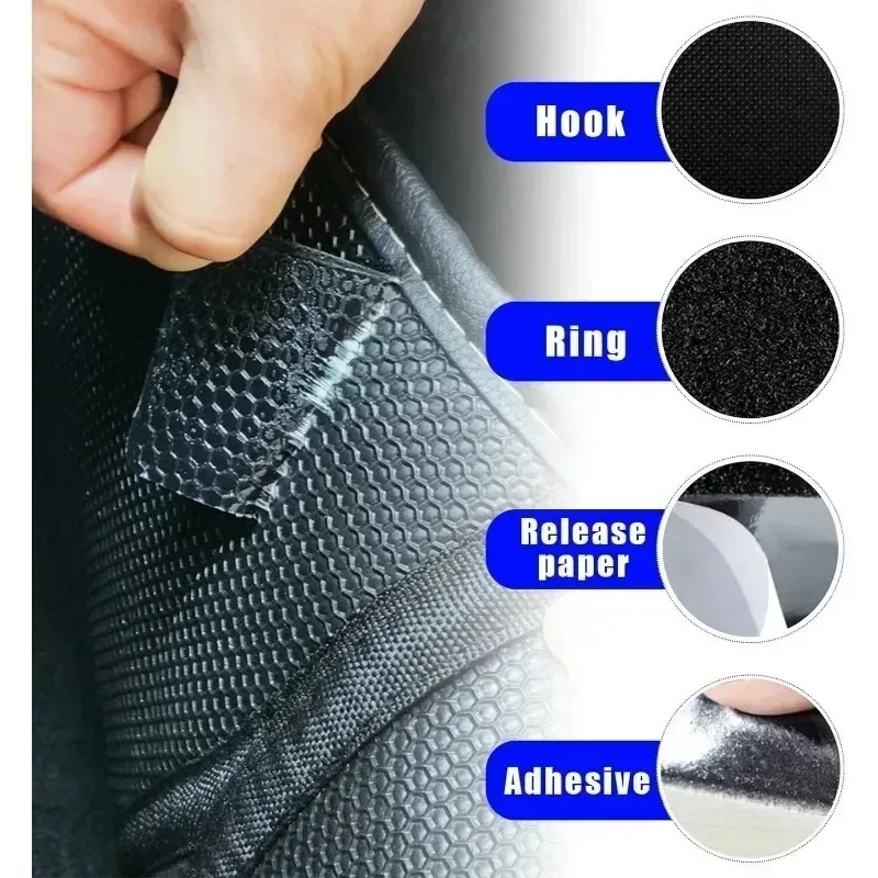 Universal Traceless Adhesive Tape Carpet Mat Fixing Stickers Non Slip Invisible Nylon Magic Tape For Car Foot Pad SUV