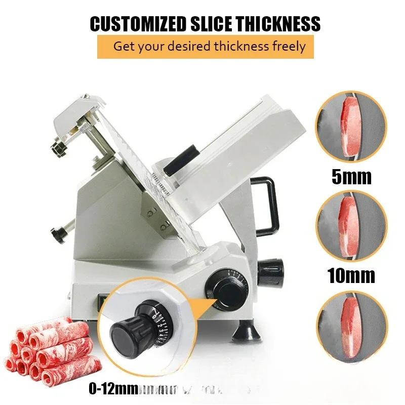 لفة لحم البقر الدهون الأغنام التجارية شبه الأوتوماتيكية، قطاعة الجبن متعددة المكونات مقاس 12 بوصة #4