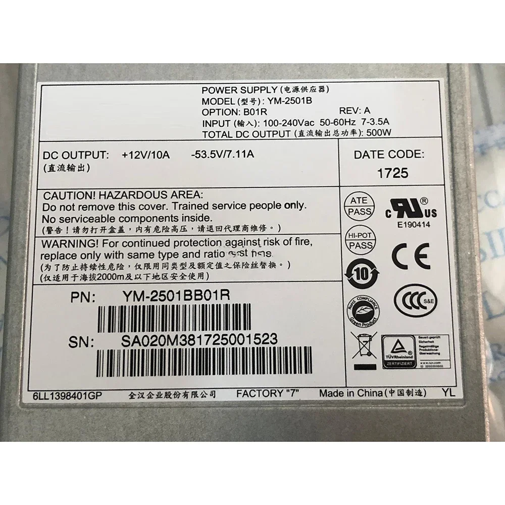 Power Technology W0PSA5000 PSC500-A Alimentatore con interruttore YM-2501B