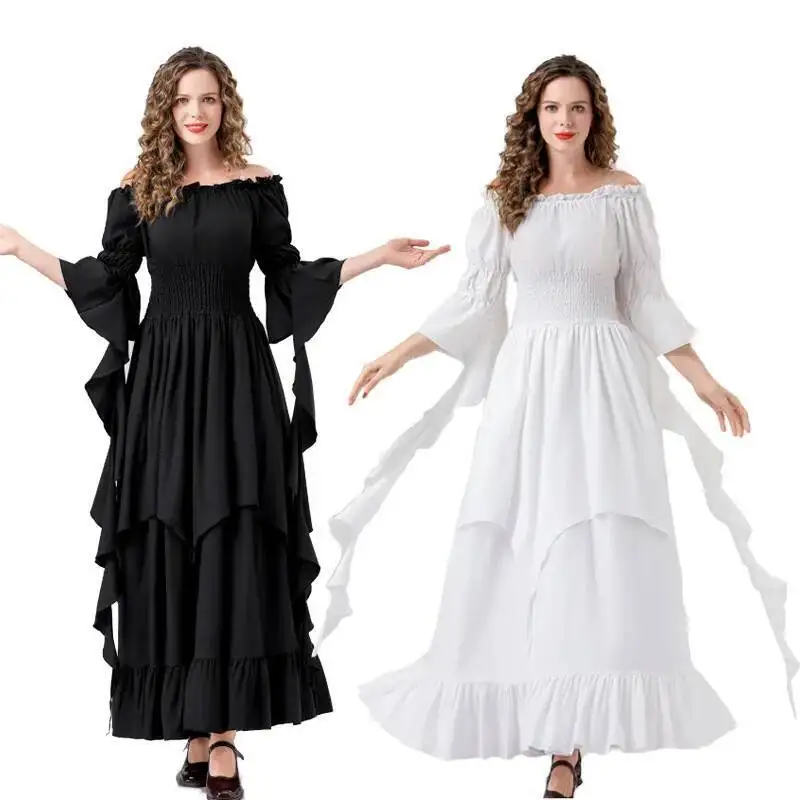 

Halloween court retro long dress for women and medieval dance dress