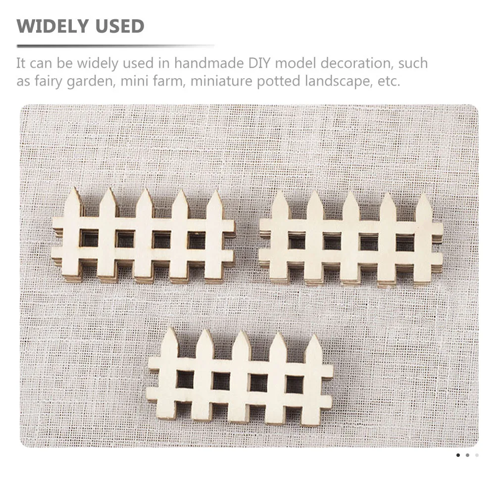 

40Pcs Mini Fence Eco Friendly Wood Material for Mini Garden DIY Fairy Landscape Bonsai Terrarium Decor Small Fence
