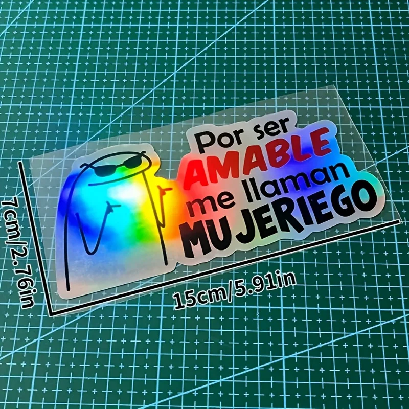 1pc Funny Humorous Quote Durable Vinyl Decal for Car, Motorcycle Laptop Vibrant Colors Creative Laser Effect Motorcycle Stickers