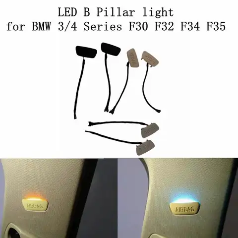 자동차 인테리어 주변 LED B 필러 라이트 에어백 BMW 3 시리즈 F30 F31 F34 F35 4 시리즈 F32 F33 F36 용 분위기 램프 개조
