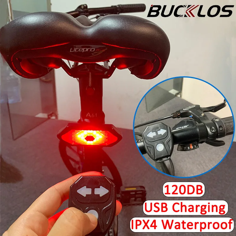 

Bicycle Rear Light with Horn Remote Bike Lights Usb Rechargeable Led Cycling Lamp Bike Wireless Safety Warning Tail Light