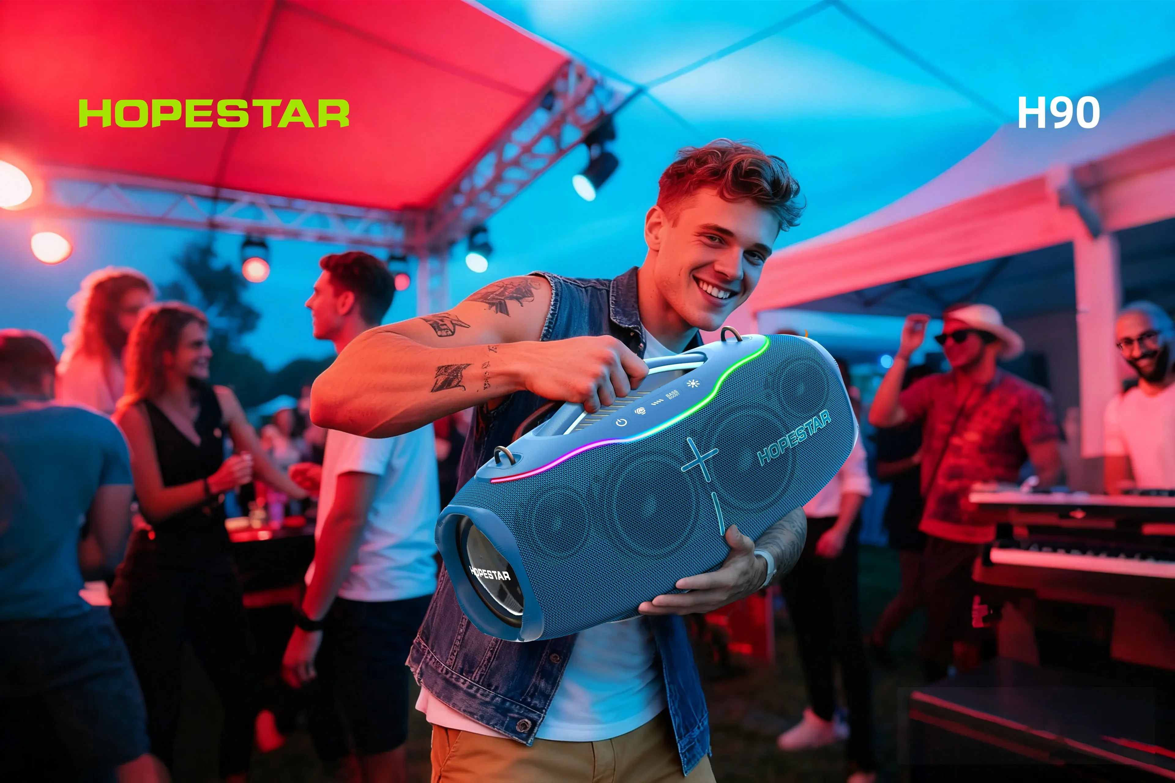 

Original HOPESTAR H90 Caixa De Som Potente Bafle Bleutoof Haut Parleur Avec Micro 220w Karaoke Speaker With Mic And Bluetooh