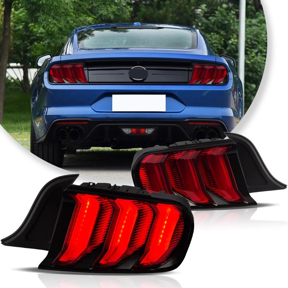 Vland 5 Modes LED Sequential Turn Signal Tail Lights Upgrade For 2015-2023 Ford Mustang S550 Direct Replacement Lamps