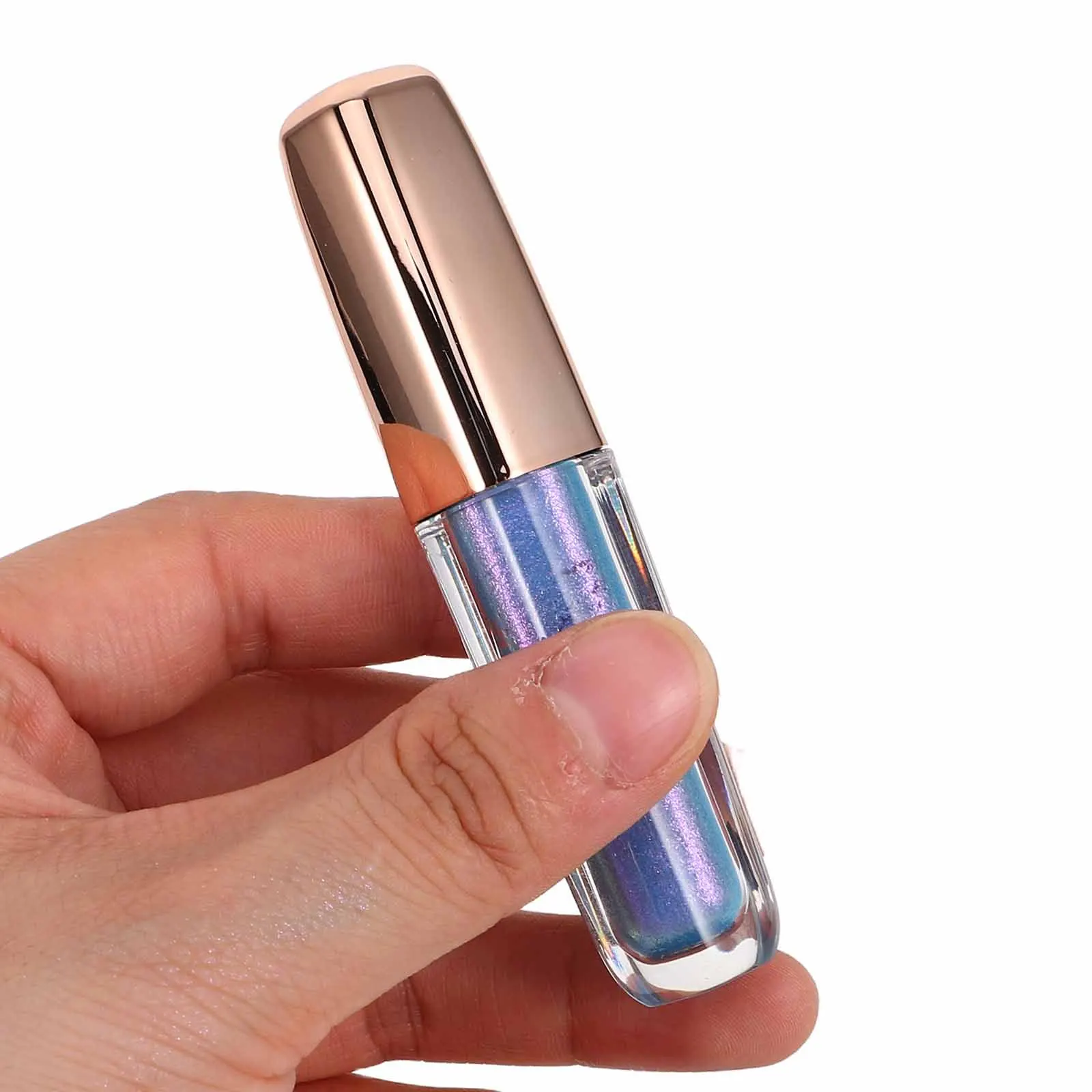 Sombra com efeito camaleão, fórmula líquida, sombra 4, brilho brilhante, longa duração, mudança de cor vibrante, sereia, aparência iridescente para os olhos