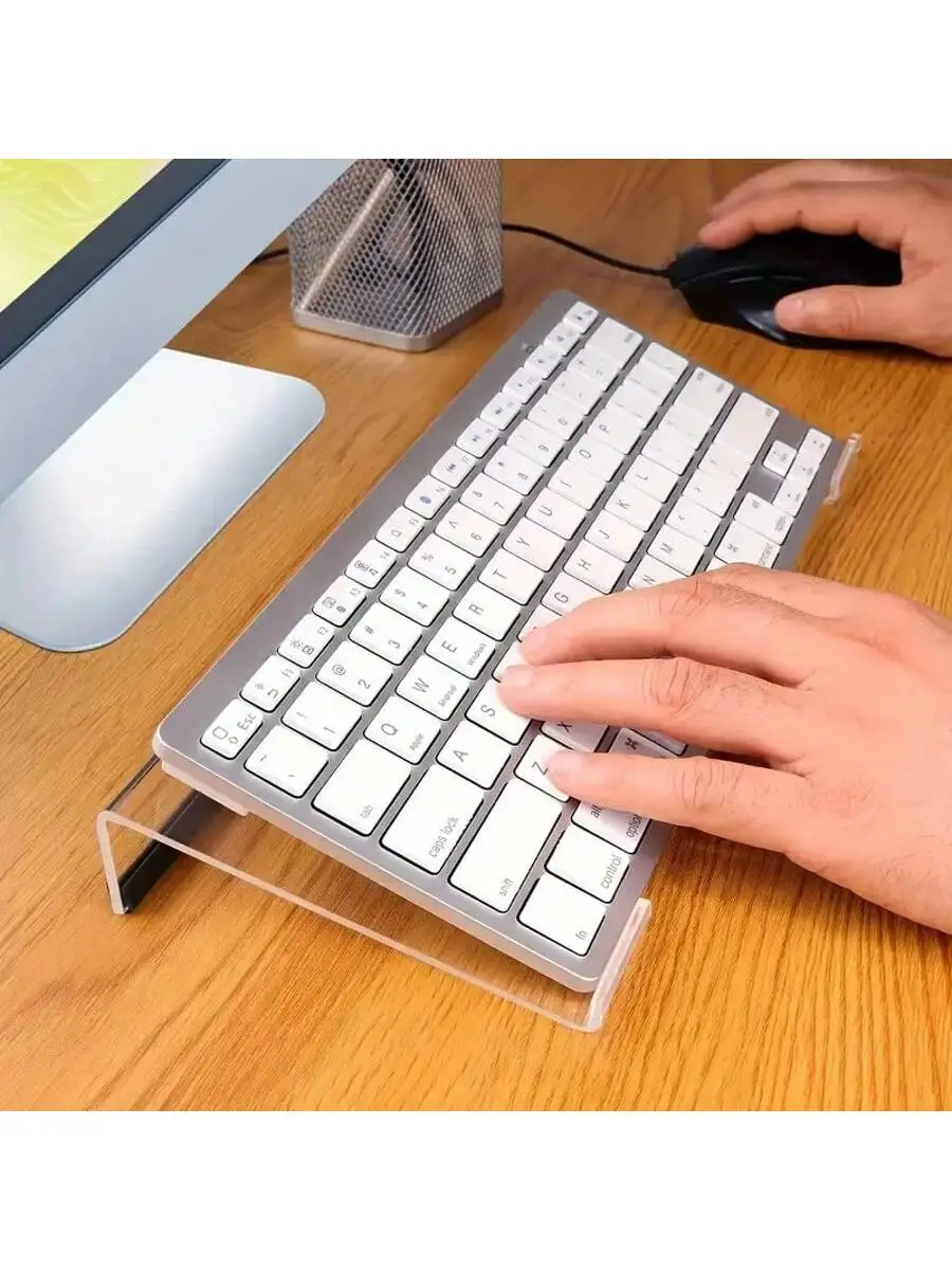 Acrylic Computer Keyboard Stand 78-Keys Keyboard Riser Lift Tray Non-slip Transparent Desktop Keyboard Holder Office Supplies