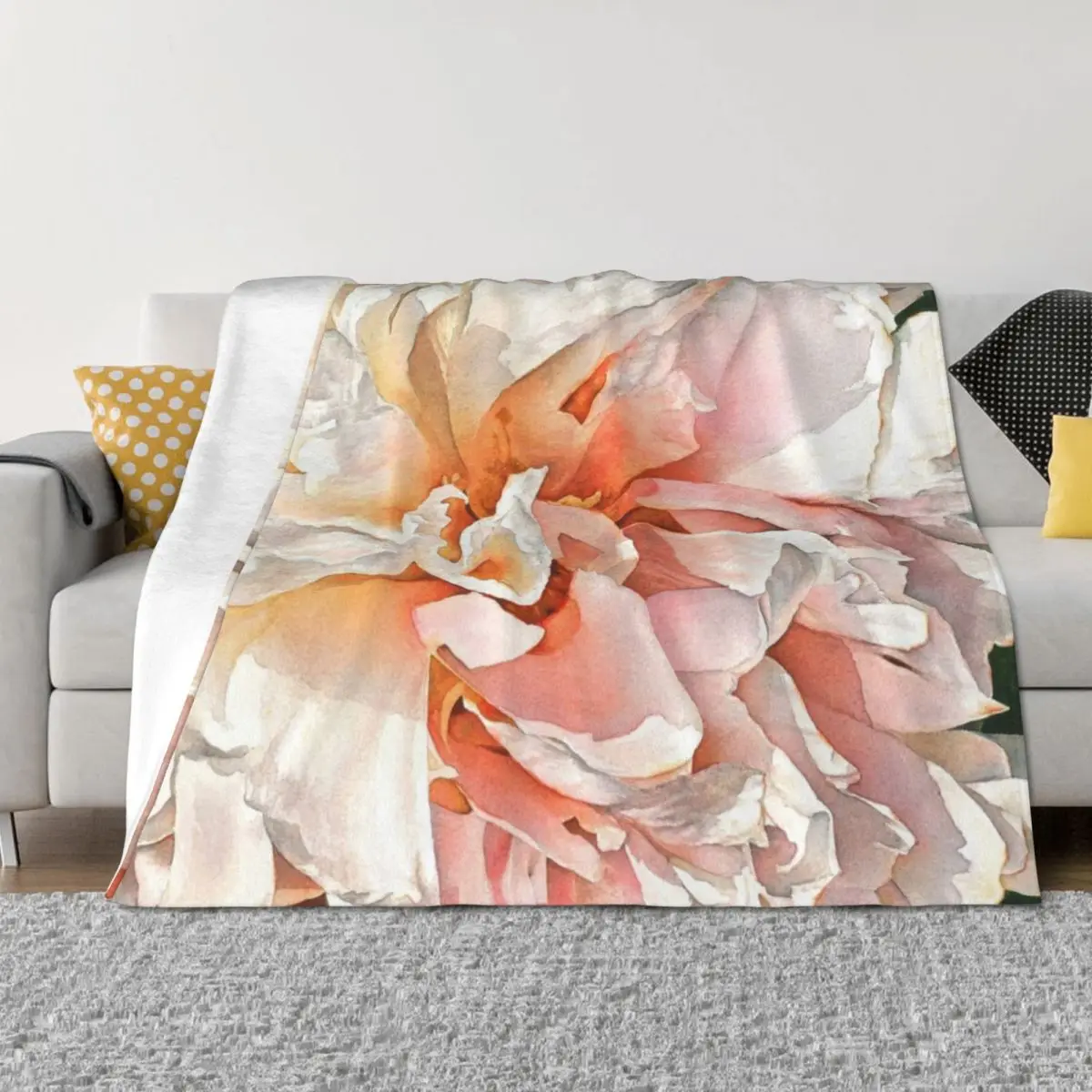 

Moon River Watercolor Painting Throw Blanket warm winter Vintage anime Kid'S Blankets