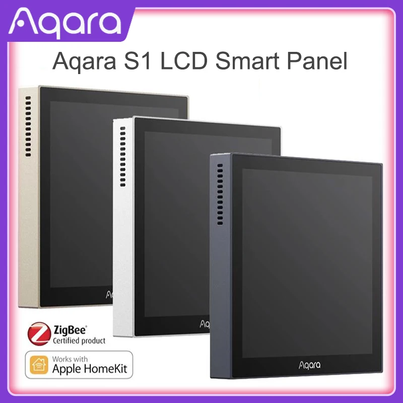 Aqara Smart Scene Panel Switch S1 Zigbee 3.0 3.95 Inci IPS Warna Layar Sentuh Smart Home Aplikasi Siri Kontrol Suara Mendukung HomeKit