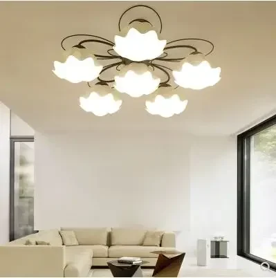 American minimalist ceiling lamp Korean pastoral round living room Nordic personality creative restaurant LED bedroom lighting