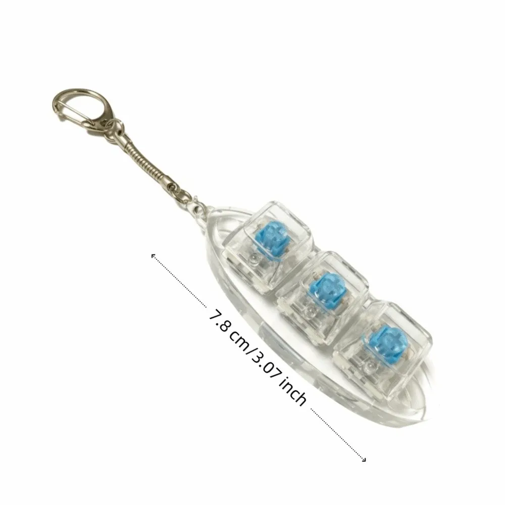 Relaxing 3 Keys LED Keycap Keychain Transprent Cartoon Girl Keyboard Stress Relief Fidget Clicker