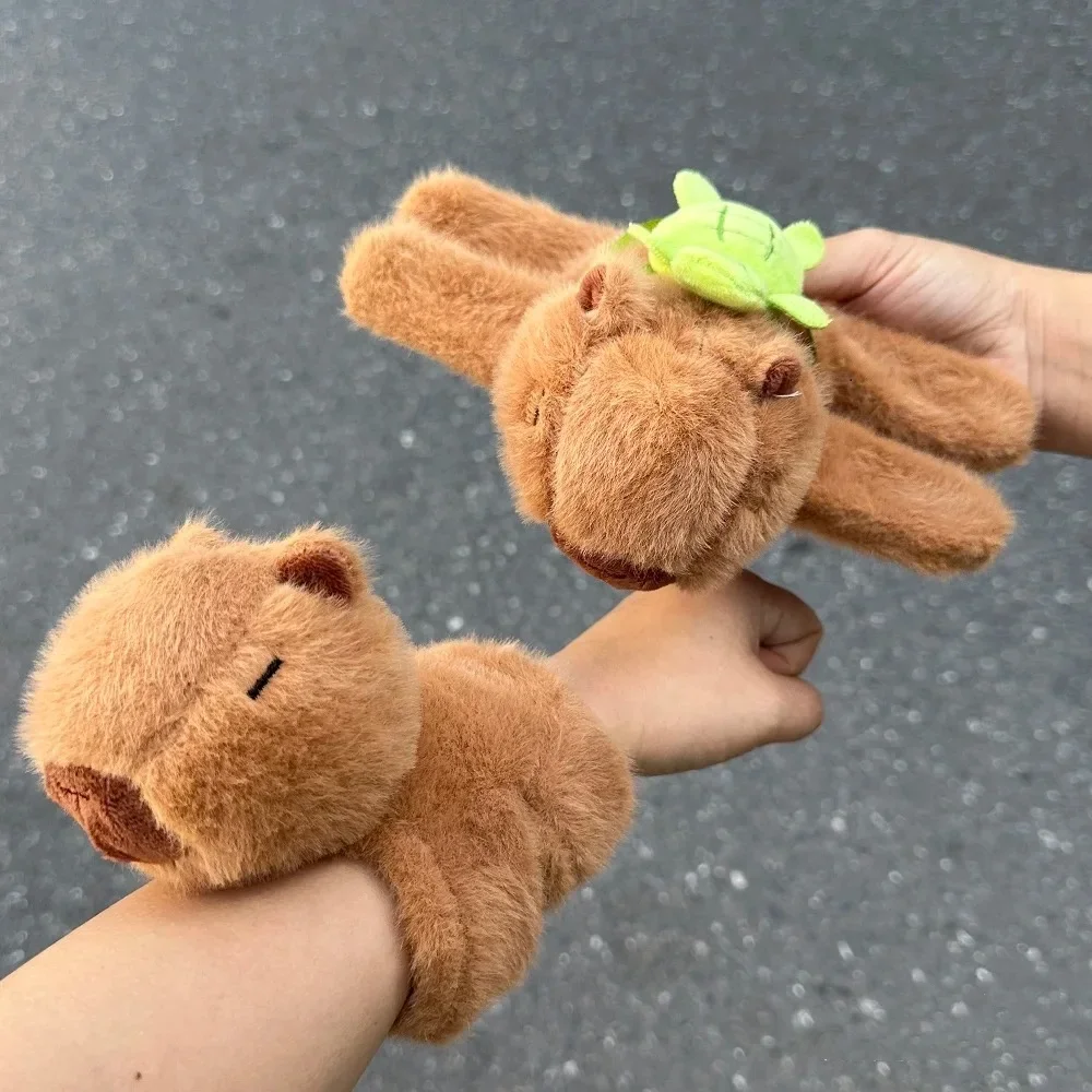 Bracelet Wrist Capybara Clap Circle Toys Slap Snap Wrap Wrist Lying Down Doll Capybara Plush Toy Hand Ring Pop Circles Kids Gift