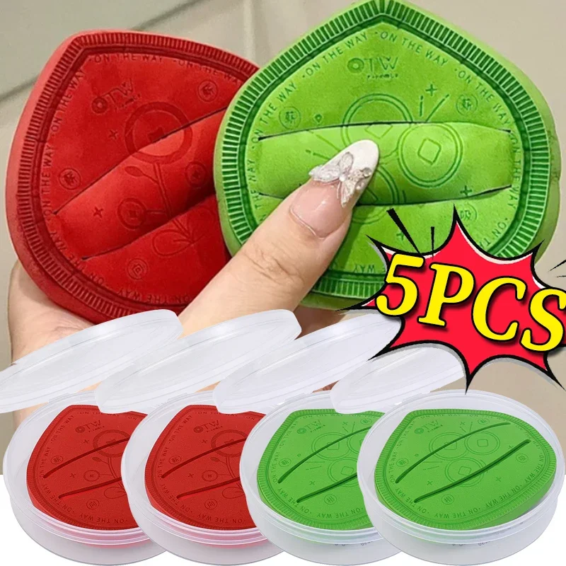 5PCS Cosmetics Puff with Storage Box Wet Dry Use Concealer Foundation Makeup Sponge Soft Thick Large Red Green Powder Puff Tools