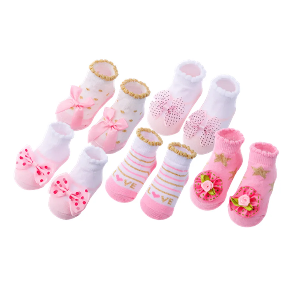 

Cute Lace Flower Bowknot Baby Socks Spring Summer Newborn Cotton Infant Girls Sock Flower Princess Socken Clothes Accessorie