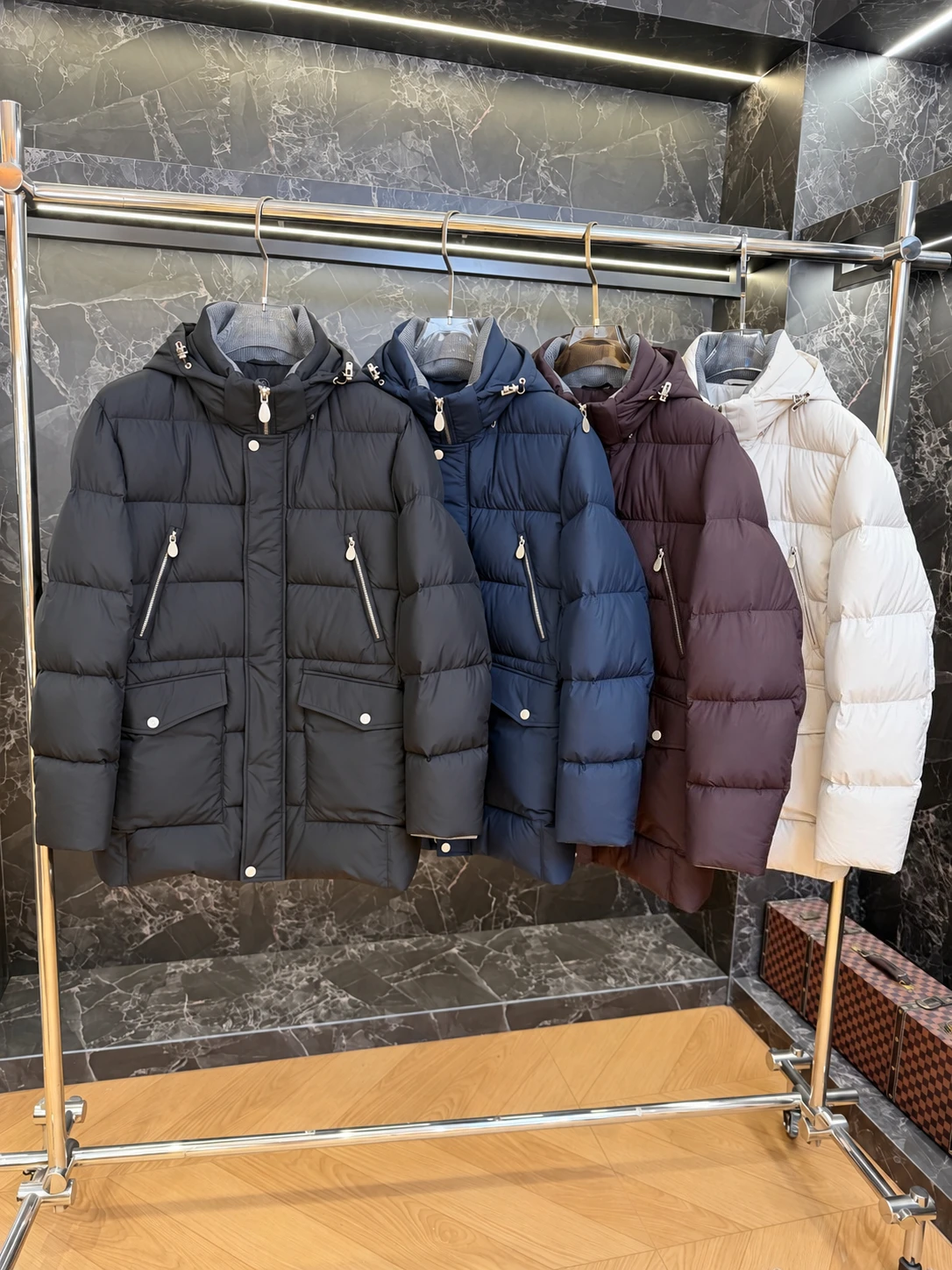 Italy BC old money style men's casual warm windproof hooded down jacket