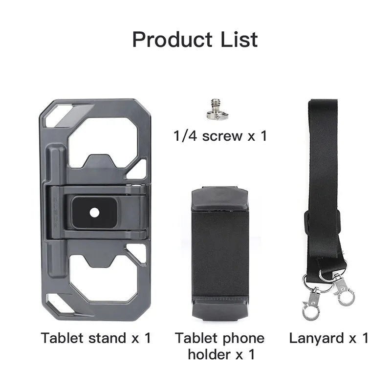 Phone Tablet Holder Remote Control Mount Folded Portable Bracket with Lanyard Strap for Dji Mini SE / Mavic 2 / Mavic Pro Drone