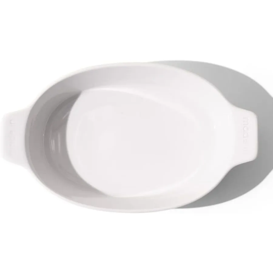 

Cookware - Oval Baking Dish - White - Hand Crafted Porcelain - Professional Bakeware - France