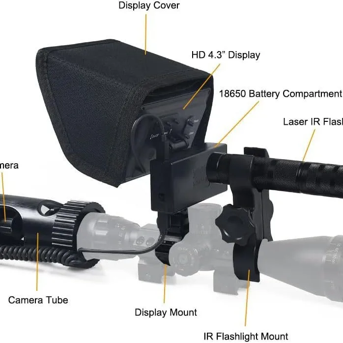 Night vision goggles 5-inch display 850 infrared illuminator visual distance 218 yards/200 meters