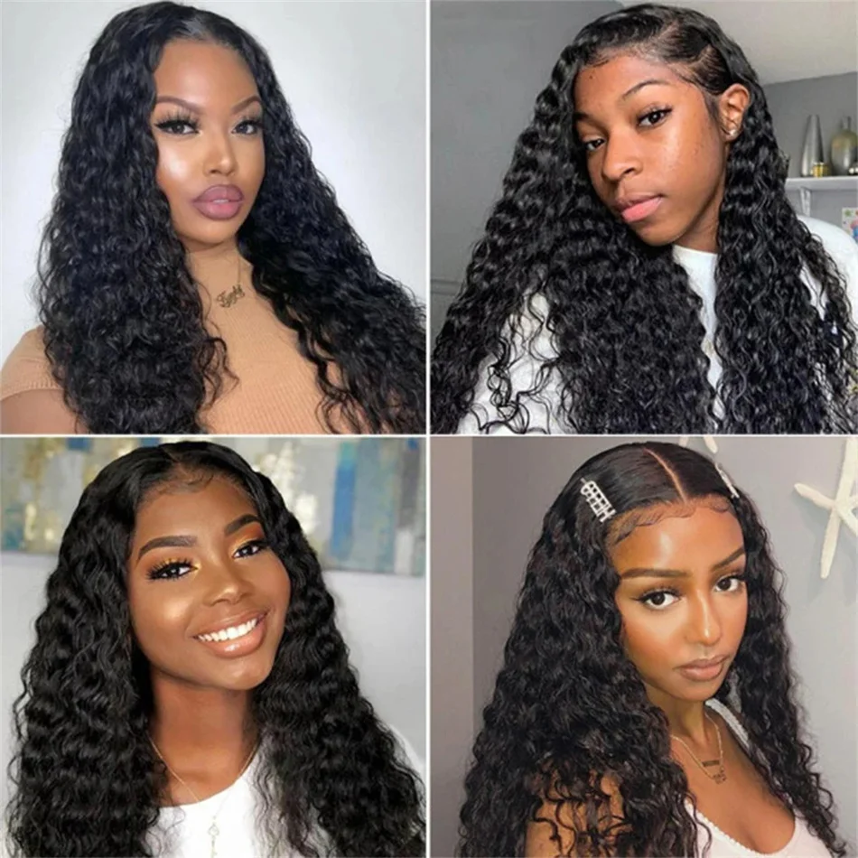 Tissage en Lot Malaisien 100% Naturel, Extensions de Cheveux Bouclés Vierges, Deep Wave, 30 Pouces, 1 3 4 Paquets