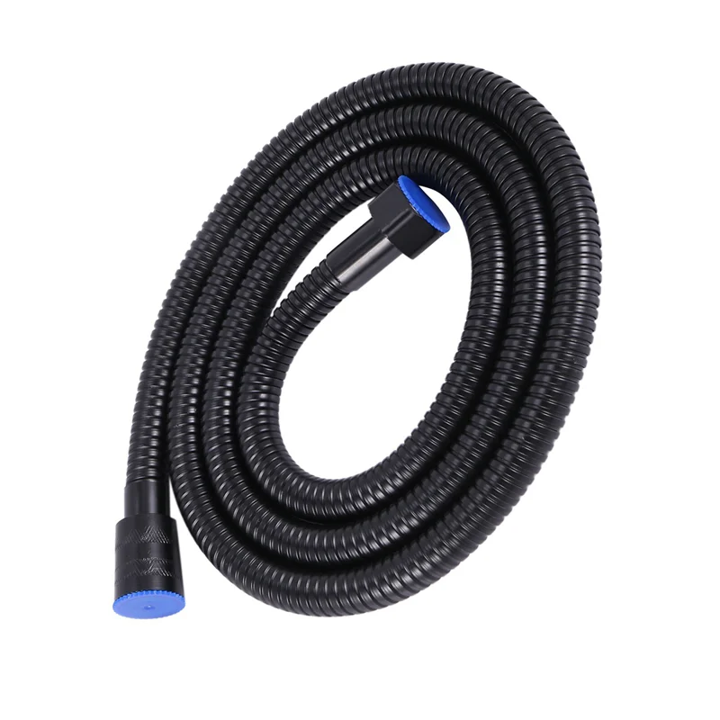 Promotion! 6X Black Shower Hose 150Cm Stainless Steel Shower Tube Flexible Gold Bathroom Hose Plumbing Glossy
