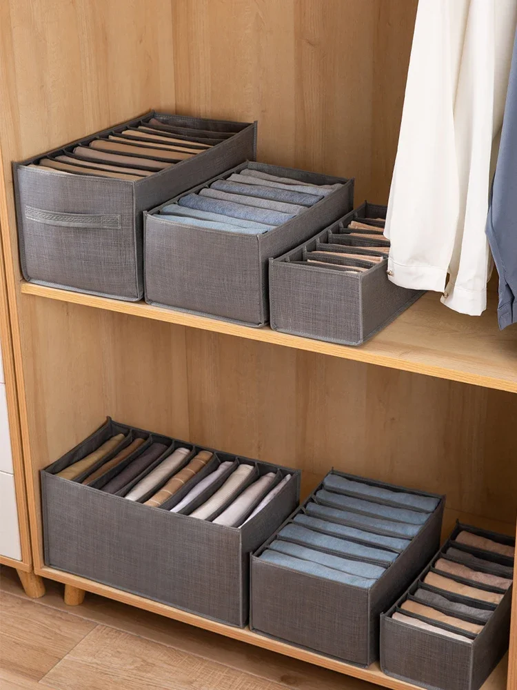 Haushalts-Aufbewahrungsbox für Hosen, Jeans-Aufbewahrungsbox, Unterwäsche-Aufbewahrungsbox, Hosenständer, Unterteilte Aufbewahrungsbox, Aufbewahrungsbox – Detail 1
