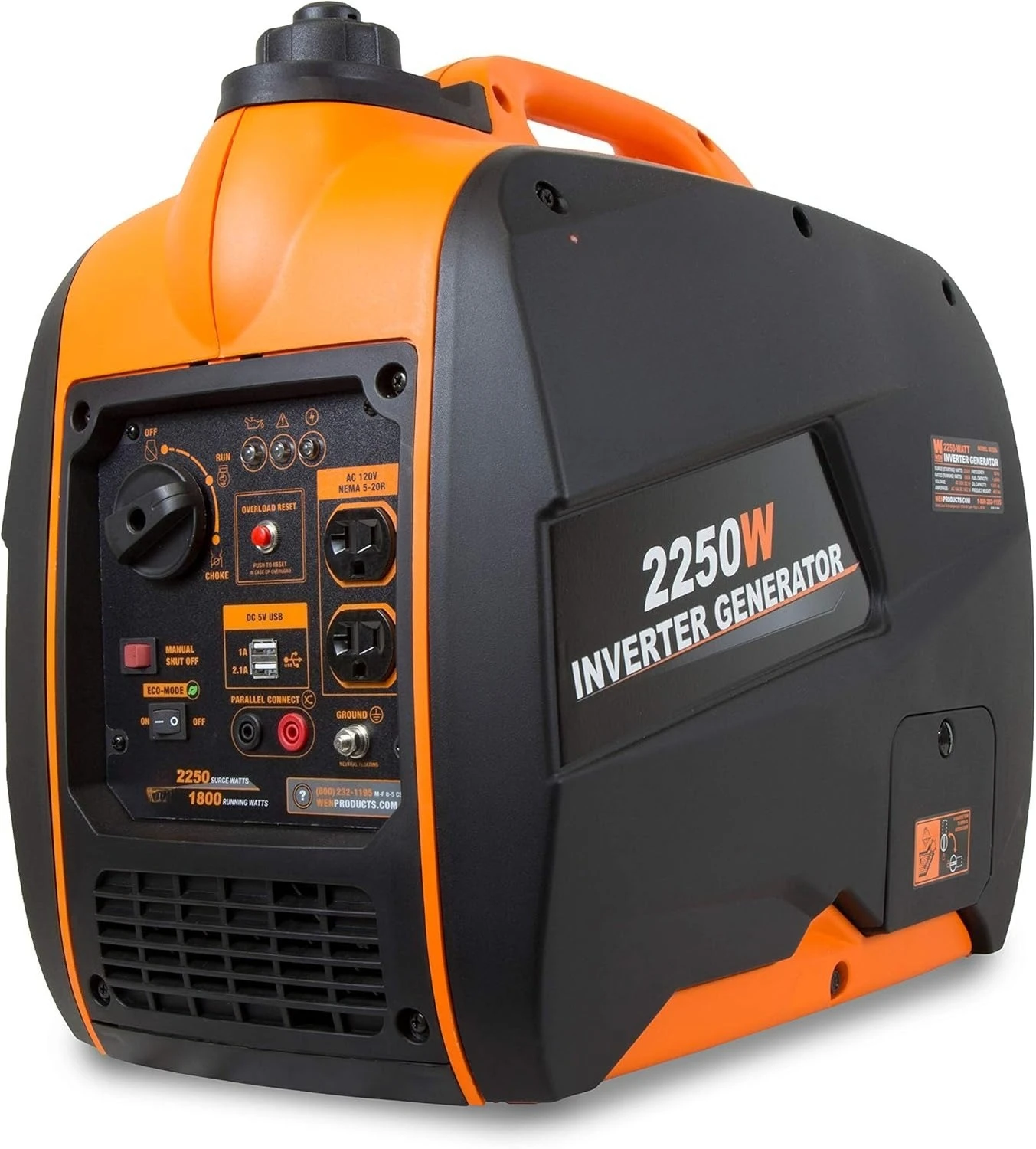 

56225i 2250-ваттный портативный инверторный генератор на газу с функцией отключения подачи топлива, соответствующий стандартам CARB, черный